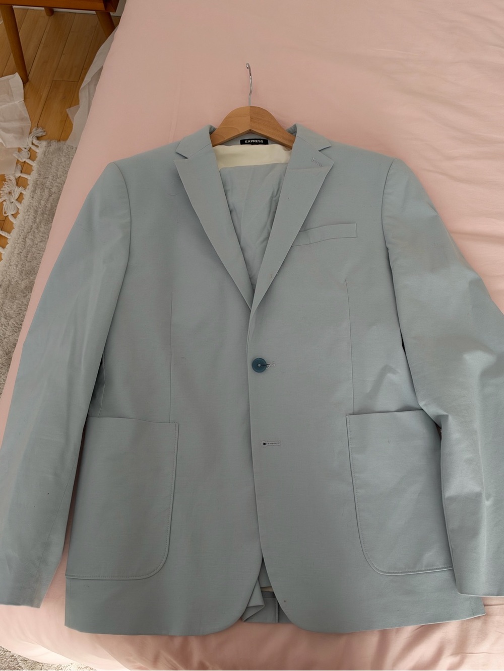 Express Powder Blue Men's Extra Slim Dress Suit